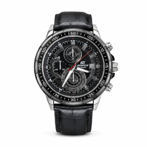 Edifice Black Leather Watch