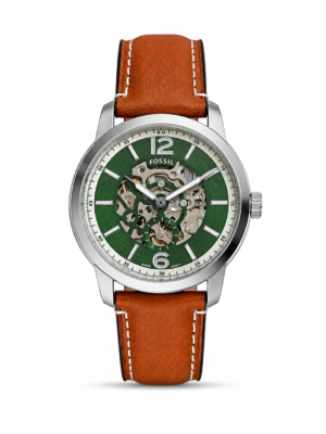 Fossil Heritage Automatic Brown Leather Watch (GREEN) (2025)