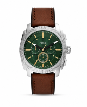 FOSSIL MACHINE CHRONOGRAPH BROWN LETHER WRIST WATCH (2025 MODEL)