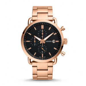 Fossil Rose Gold Black Metal Watch