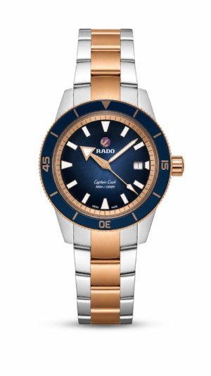 RADO CAPTAIN COOK BLUE DIAL METAL WRIST WATCH