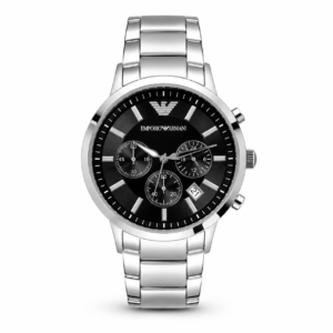 EMPORIO ARMANI STAINLESS STEEL SILVER CLASSIC WRIST WATCH