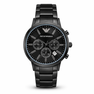 EMPORIO ARMANI STAINLESS STEEL(BLACK) CLASSIC WRIST WATCH