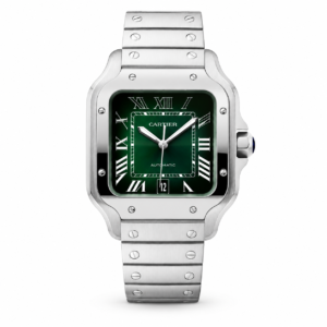 CARTIER SANTOS DE STAINLESS STEEL WATCH (GREEN DIAL) WATCH